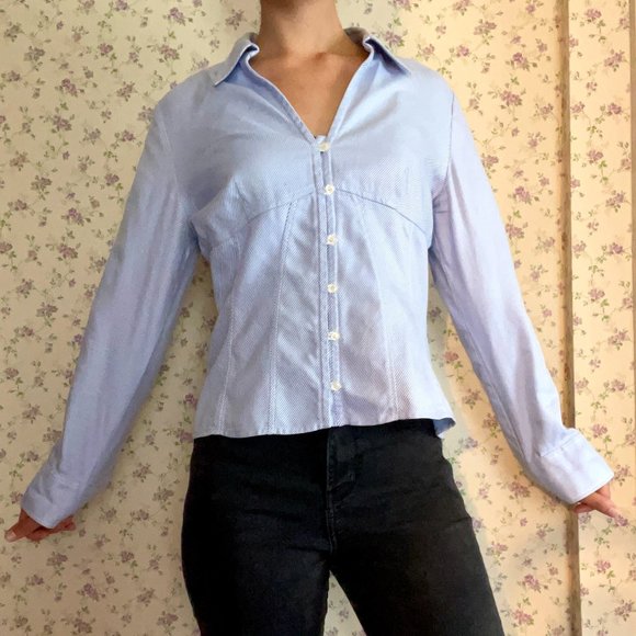 Pinstriped Button Down Long Sleeve Shirt - Picture 2 of 7